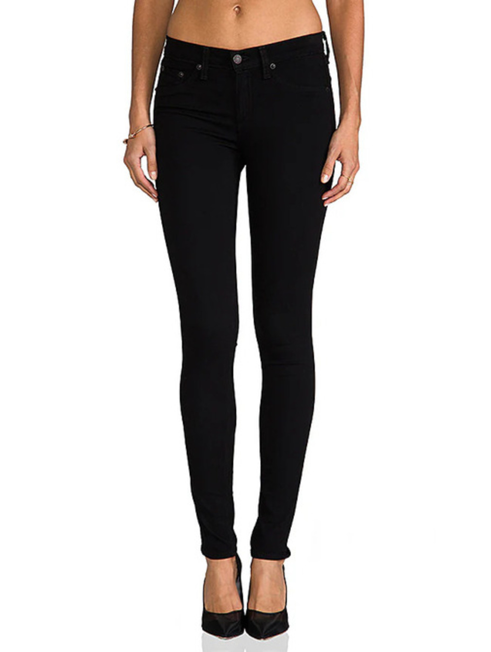 rag & bone JEAN Legging Black Plush Mid Rise Skinny Stretch Jeans Womens 29 USA